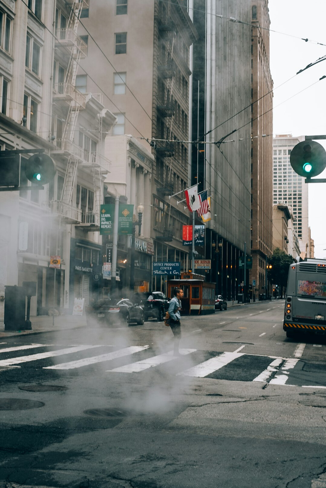 polluted city street