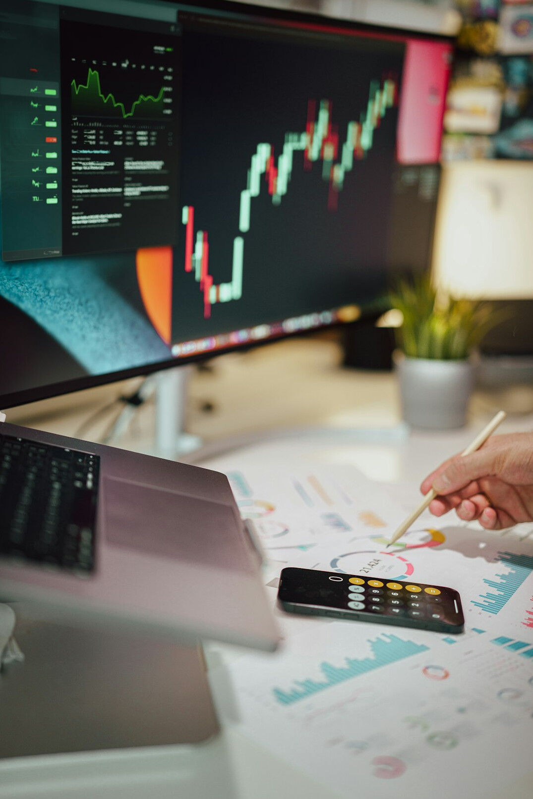 data analyst reviewing reports